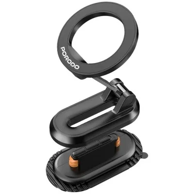 Porodo Gripfold Magsafe Rotatable Car Mount 360&deg; Full Rotation - Black